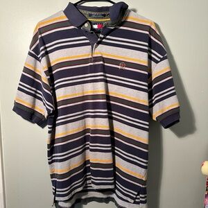 Tommy Hilfiger Blue and Gray Polo Shirt Classic Style